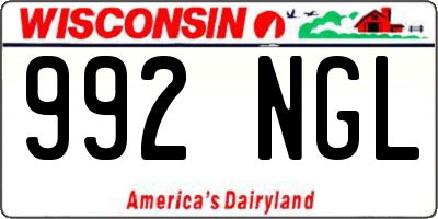WI license plate 992NGL