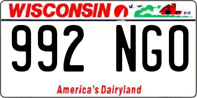 WI license plate 992NGO
