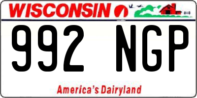 WI license plate 992NGP