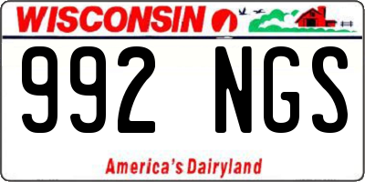 WI license plate 992NGS