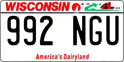 WI license plate 992NGU