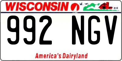 WI license plate 992NGV