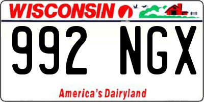 WI license plate 992NGX