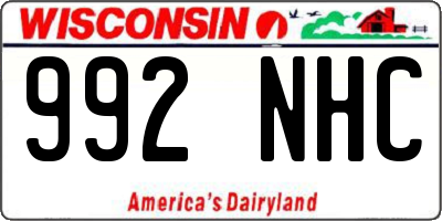 WI license plate 992NHC