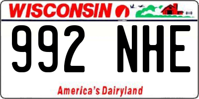 WI license plate 992NHE