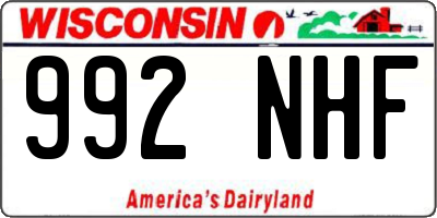 WI license plate 992NHF