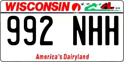 WI license plate 992NHH