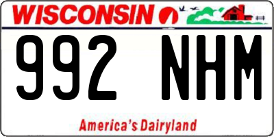 WI license plate 992NHM