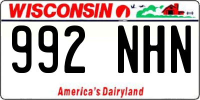 WI license plate 992NHN