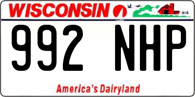 WI license plate 992NHP