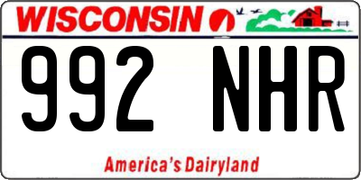 WI license plate 992NHR