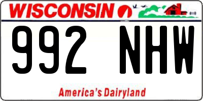 WI license plate 992NHW