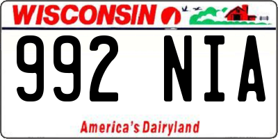 WI license plate 992NIA