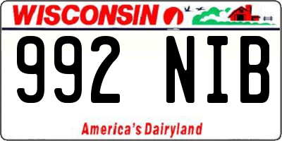 WI license plate 992NIB