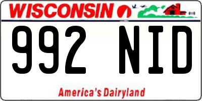 WI license plate 992NID