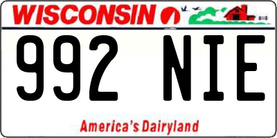 WI license plate 992NIE
