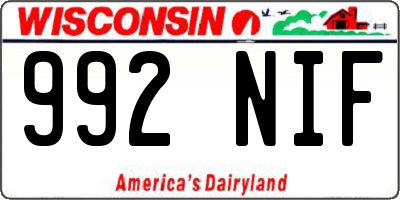 WI license plate 992NIF