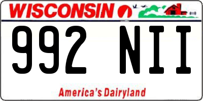 WI license plate 992NII
