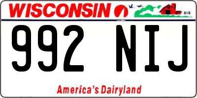 WI license plate 992NIJ