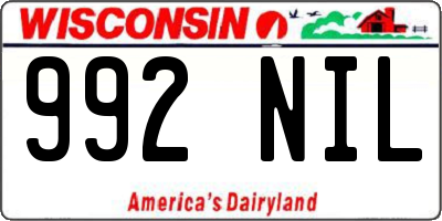 WI license plate 992NIL