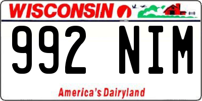WI license plate 992NIM