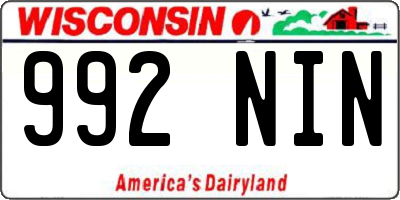 WI license plate 992NIN