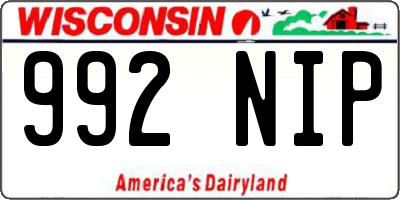 WI license plate 992NIP