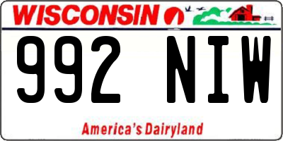 WI license plate 992NIW