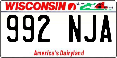 WI license plate 992NJA