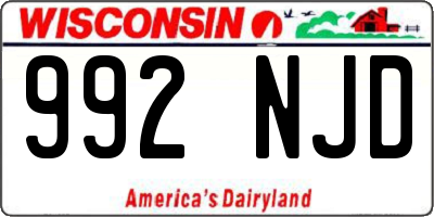 WI license plate 992NJD