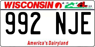 WI license plate 992NJE