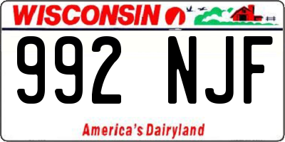 WI license plate 992NJF