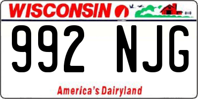WI license plate 992NJG