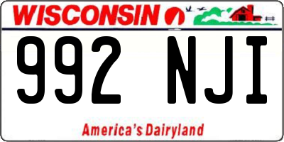 WI license plate 992NJI