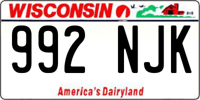 WI license plate 992NJK