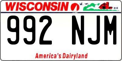 WI license plate 992NJM