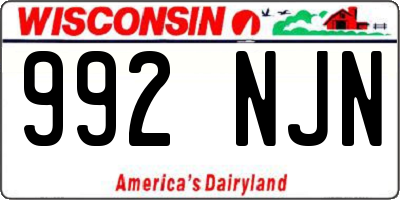 WI license plate 992NJN