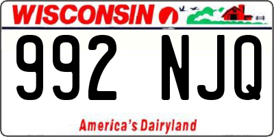 WI license plate 992NJQ