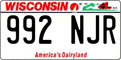 WI license plate 992NJR