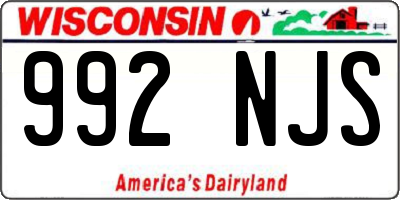 WI license plate 992NJS