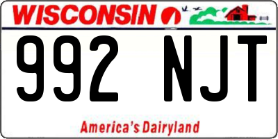WI license plate 992NJT