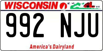 WI license plate 992NJU