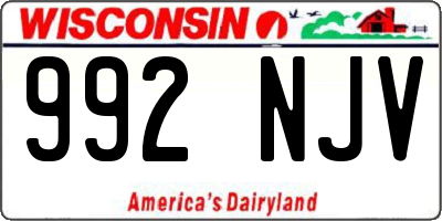 WI license plate 992NJV