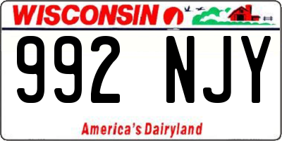WI license plate 992NJY