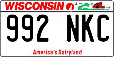WI license plate 992NKC