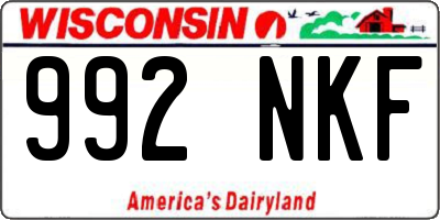 WI license plate 992NKF