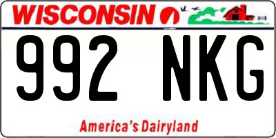 WI license plate 992NKG