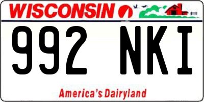 WI license plate 992NKI