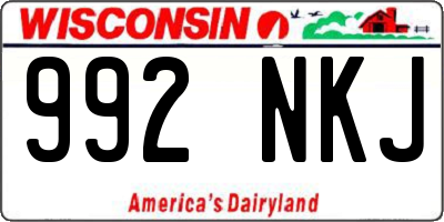 WI license plate 992NKJ