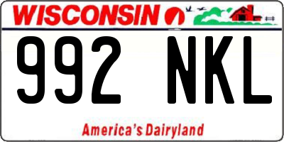 WI license plate 992NKL